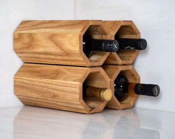 Stackable Wine Holder, Wood Wine Holders, Wine Racks, Wine Holder, Countertop Wine Rack