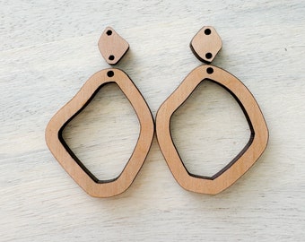 Wonky Hoop Earring Blanks / Wholesale Prices / Boho Wood Earring Blanks