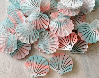 Coastal Serenity Sea Shells-Acrylic Earring Blanks-Ocean Acrylic Earrings-Tie dye Earrings-Beach Vibes-Boho, Priced Per Pair