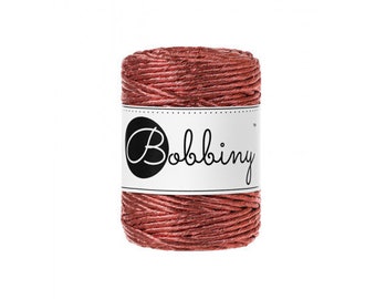 3mm METALLIC COPPER, Bobbiny Single Twist Macrame Rope, 54.7 Yards