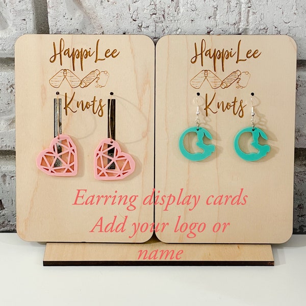 Custom Logo Earring Display Cards / Wood Earring Cards / Photography Card for Earrings / Custom Photo Prop