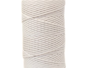 Natural-6mm Single Strand 1000 feet-Zero Waste Macrame Cotton Cord; Premium Quality Recycled Cotton Cord; Macrame cotton string