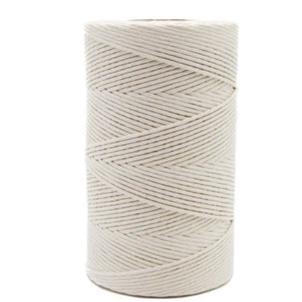 Natural-4mm Single Strand 1640 feet-Zero Waste Macrame Cotton Cord; Premium Quality Recycled Cotton Cord; Macrame cotton string