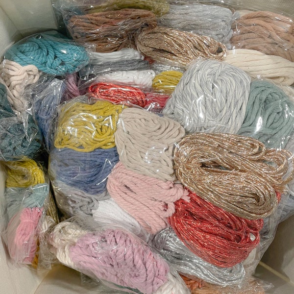 Mystery Multi Fiber Packs / Bobbiny Samples / Cotton Fiber Packs / 225FT / Macrame Cord Kits / DIY Macrame Sample Packs / Gift Ideas