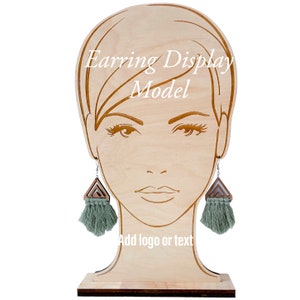 Bangs Face Model For Earrings / Life Size Wood Earring Display / Real Maple Wood Earring Stand / All Earring Types