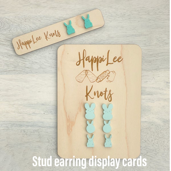 Custom Logo Stud Display Cards / Wood Stud Earring Cards / Photography Card for Stud Earrings / Custom Photo Prop