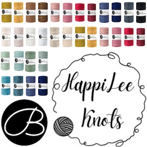 Bobbiny 3mm Single Twist Macrame Cord: Soft Recycled Cotton, 324 ft, Crochet, Full Spool