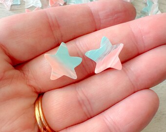 Starfish Coastal Serenity Stud Blanks, Acrylic Ocean Life Studs, Sea and Beach Studs, Starfish Stud Blanks