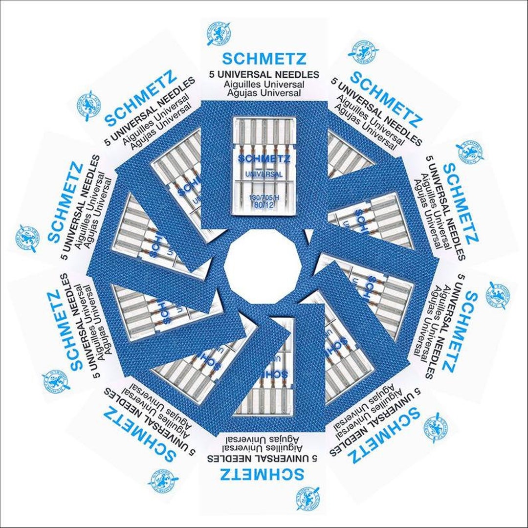 25 Schmetz Universal Sewing Machine Needles Size 80/12 Box of 5 Cards