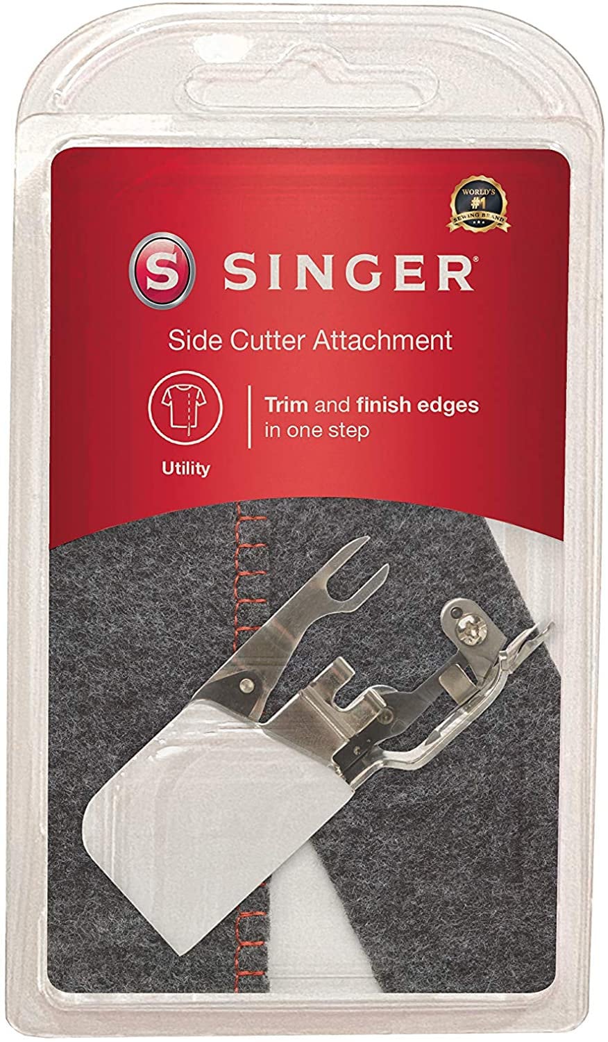SINGER Side Cutter Attachment Presser Foot, Simutaneously Trims & Hems