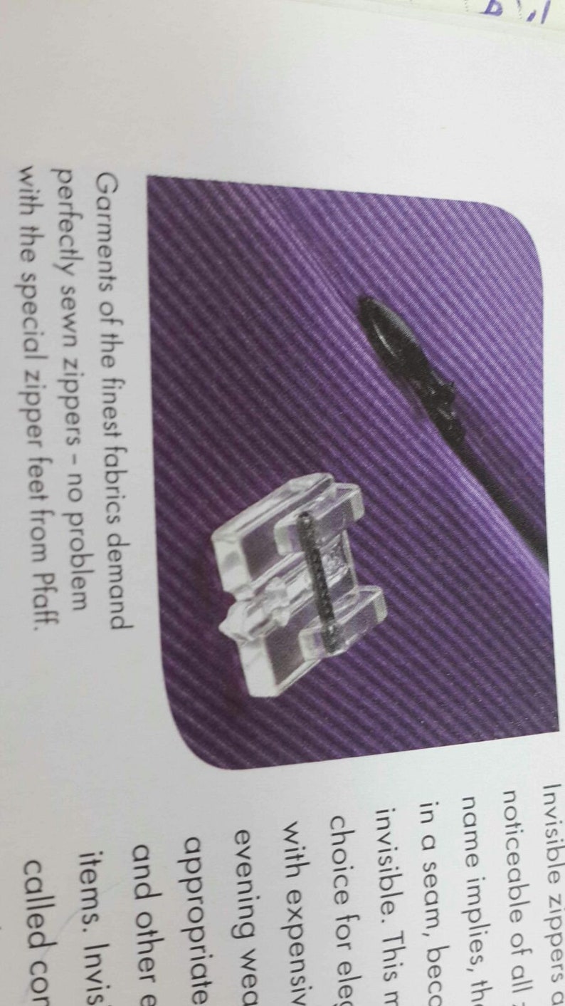 Invisible Zipper Foot for Pfaff Sewing Machine Etsy