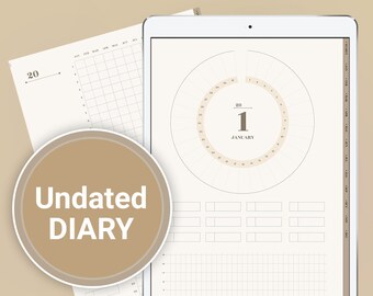 Digital Mood Tracker Monthly Yearly journal diary Mental Health record  for goodnotes APP