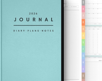 2026 All in One Digital Planner pastel colors include Sticker Monday start, Sunday start. Goodnotes Planner iPad planner Tablet Planne