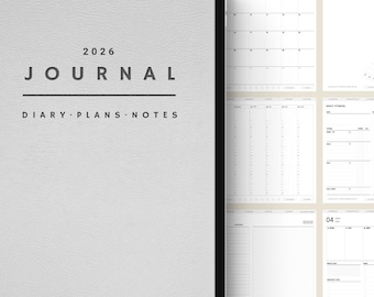 2026 All in One Digital Planner light gray include Sticker Monday start, Sunday start. Goodnotes Planner iPad planner Tablet Planne