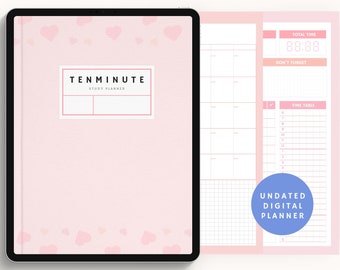 Undated Digital 10 Minute Study Planner / 10 Minute Time Planner / Time Management Planner / include Sticker Goodnotes digital Planner