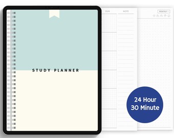 30 minute daily study planner / 30 min Undated Digital Studay Planner include Sticker   Goodnotes Planner iPad planner   DTcreative