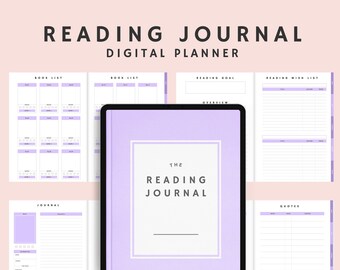 Digital Reading Log | To Read Tracker Book Journal Review Template | Digi iPad Tablet GoodNotes Notability GoodReads | Instant Download