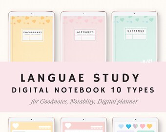 Languae study digital notebook for ipad goodnote