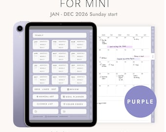 2026 Digital Planner for iPad Mini: GoodNotes & Notability (PDF Download)