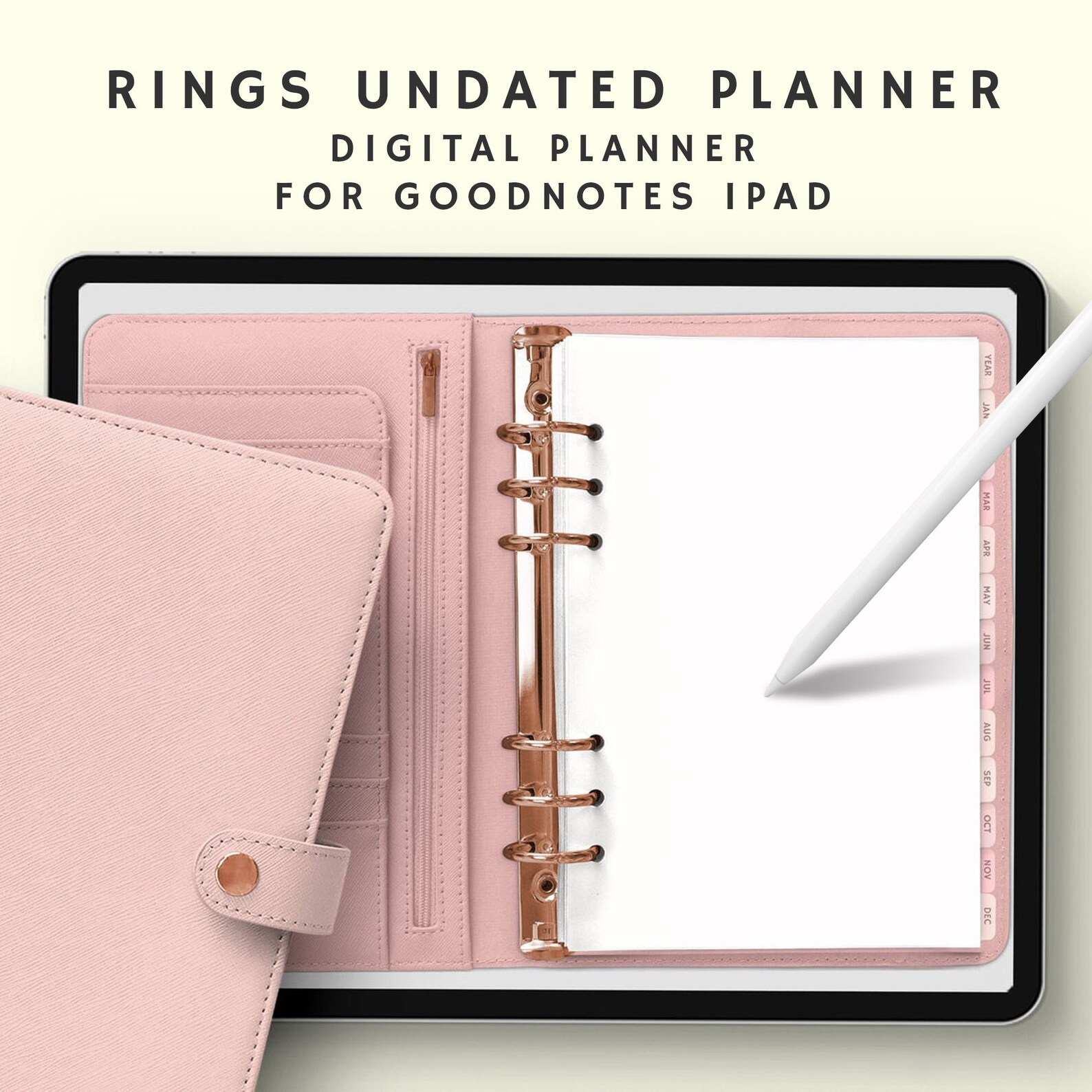 Non daté Anneaux Planificateur numérique 305 pages Lundi Etsy France