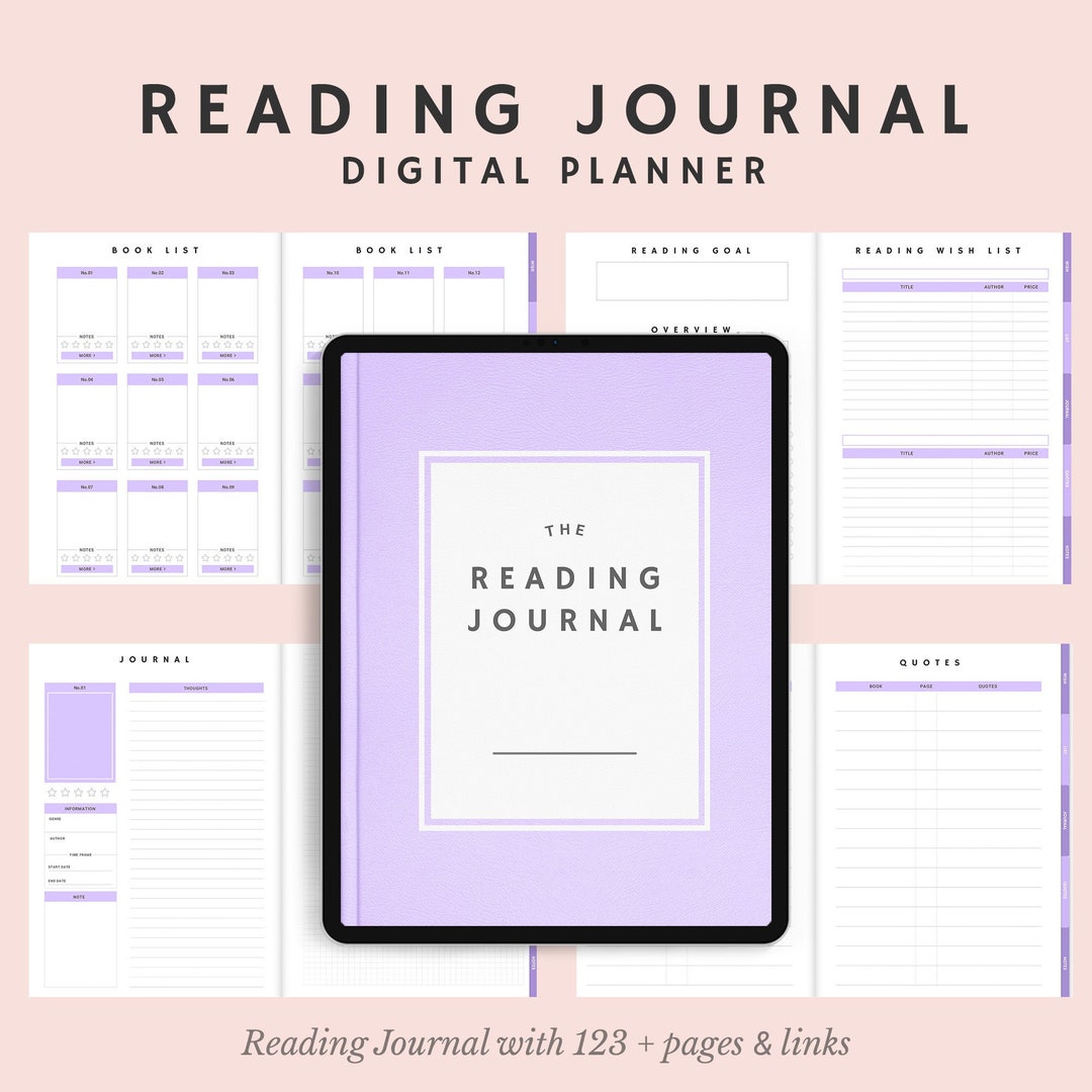 Digital Reading Log to Read Tracker Book Journal Review Template Digi