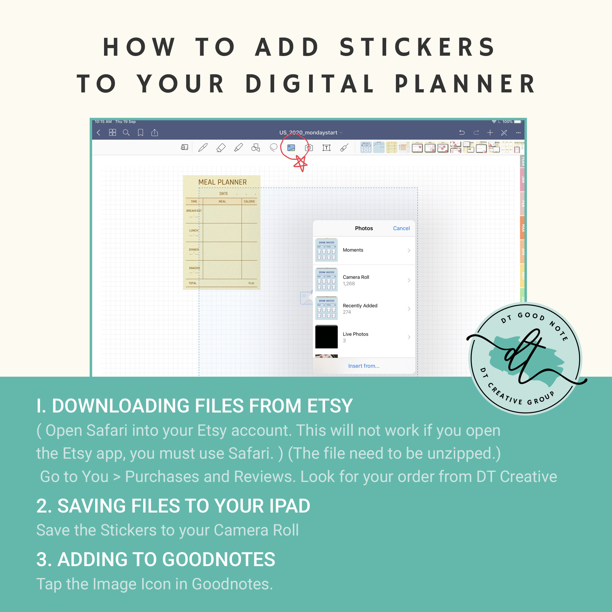 Digital Widget Sticker Pack for Goodnotes - for iPad - Instant Download ...