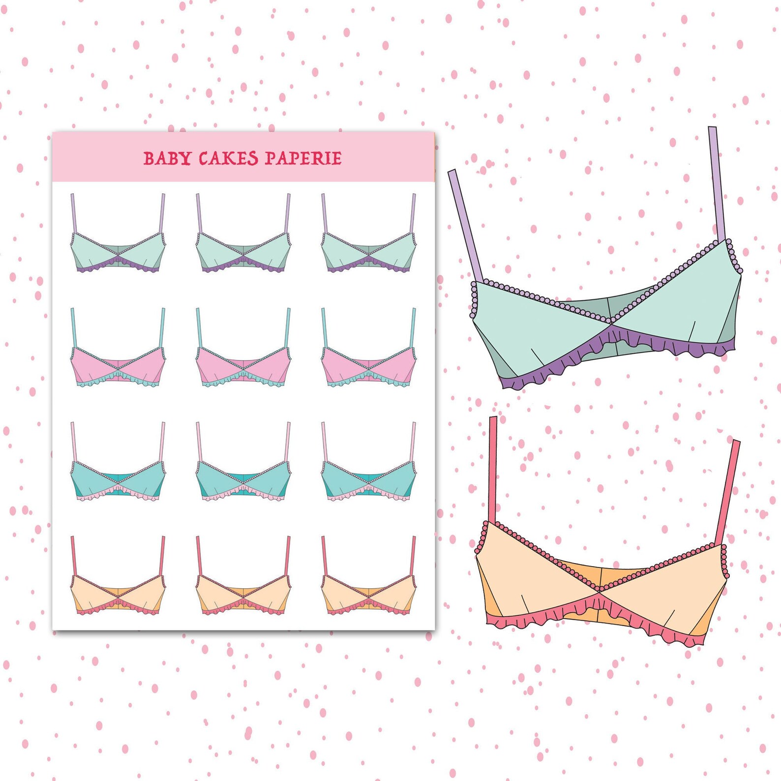 BRA Underwear Shopping Stickers Laundry Erin Condren Etsy