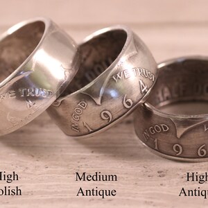 Silber halb Dollar Münze Ring Köpfe aus - Silber Jahrestag Ring - Silber Münze Ringe - Silber Hochzeit Band - Münze Ring 90 % Silber
