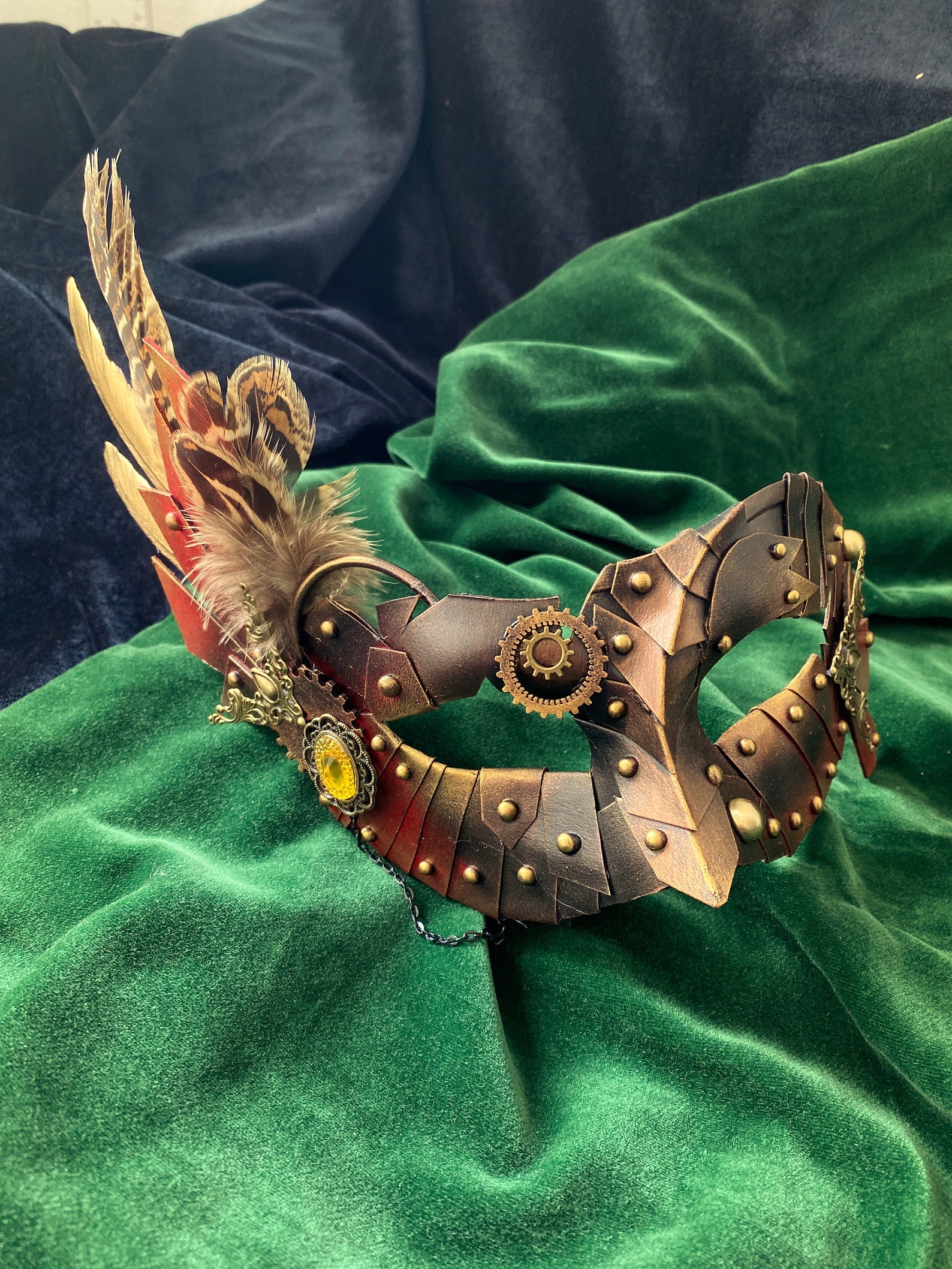 Steampunk mask undead blood mask pen masquerade burning Etsy