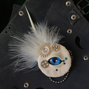 Steampunk, eye, party, gothic, brooch, jewelry, jewel, burning man, accessory, cosplay mask, steampunk brooch