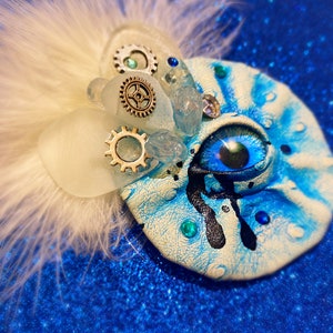 Steampunk, Auge, Eis, Juwel, Brosche, Schrei, Gothic, brennender Mann, Accessoire, Cosplay-Maske, Steampunk-Brosche