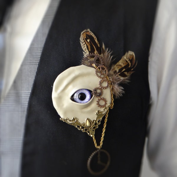 Spilla Steampunk Captain Cumberbatch – Binocolo/occhiali/telescopio – Bronzo