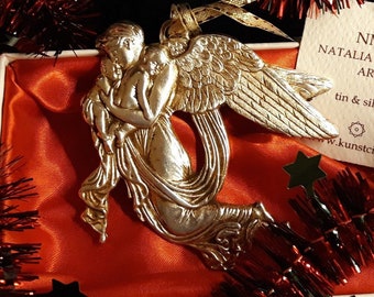 GUARDIAN ANGEL after Thorvaldsen pewter in SILVER - votive offering, ex-voto! Order before 3 p.m. -> same day dispatch!