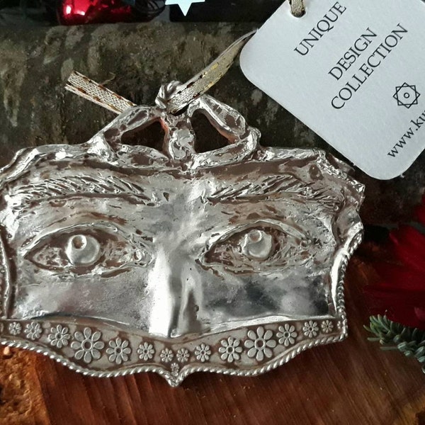 EYES Tin in SILVER beautiful VOTIVE offering, gift, ex-voto, pendant, wall decoration, lucky charm!    Order until 15.00 -> shipping immediately!