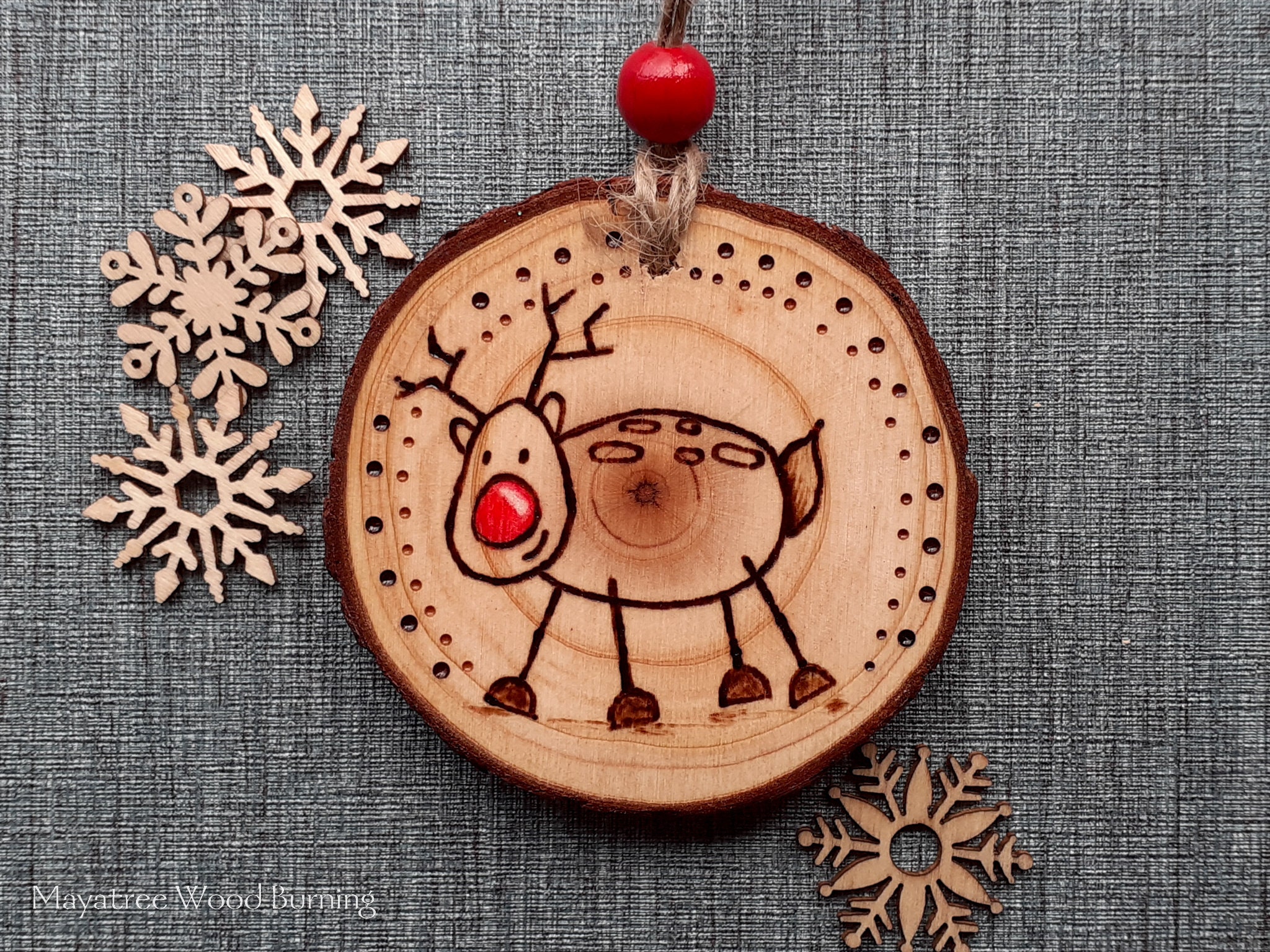 Ornement de Noël Rudolph nez rouge renne svg png jpeg dxf pdf - France