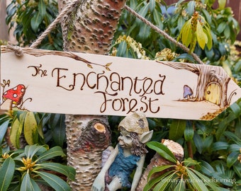 Enchanted Forest Wood Arrow Sign, Handmade Baby Shower Gift