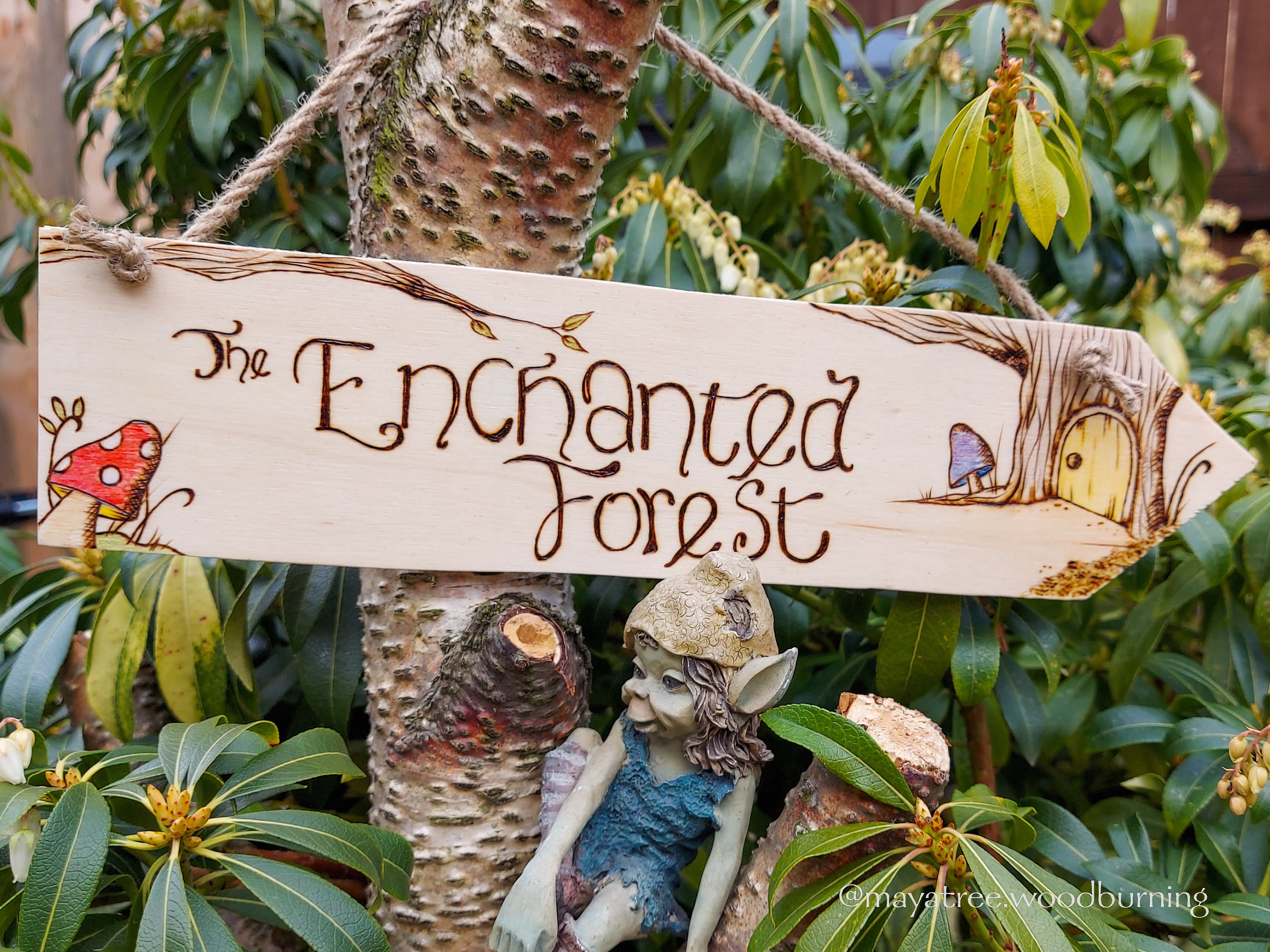 Enchanted Forest Wood Arrow Sign Handmade Baby Shower Gift | Etsy UK