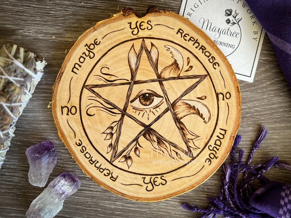 Pendel-Brettspiel Mit Anleitung – Ouija-Board Auf Holzplatte, 30x21 Cm