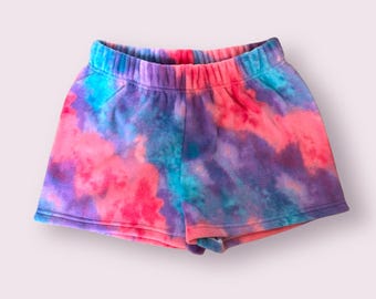 Women's Fleece Shorts Soft Cozy Everyday Wear, Birthday Gift from Kids, Cute Tie Dye Shorts, Casual PJ Shorts Fuzzy, Mama Short, Loungewear
