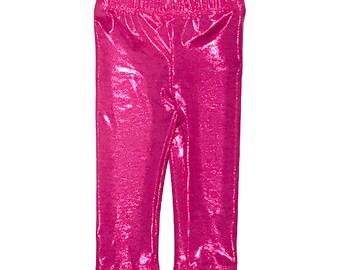 hot pink metallic leggings