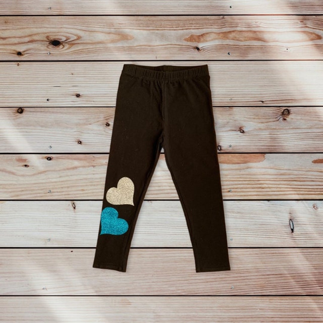 Personalized Name Leggings for Girls, Heart Leggings Baby Toddler