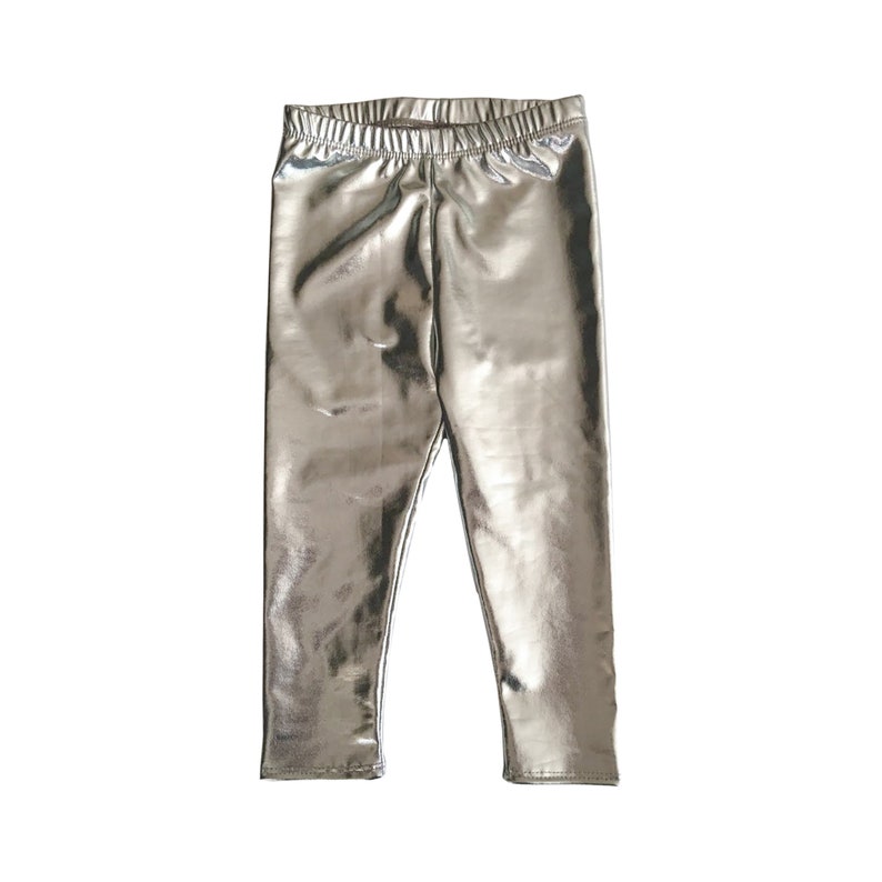 metallic stretch pants