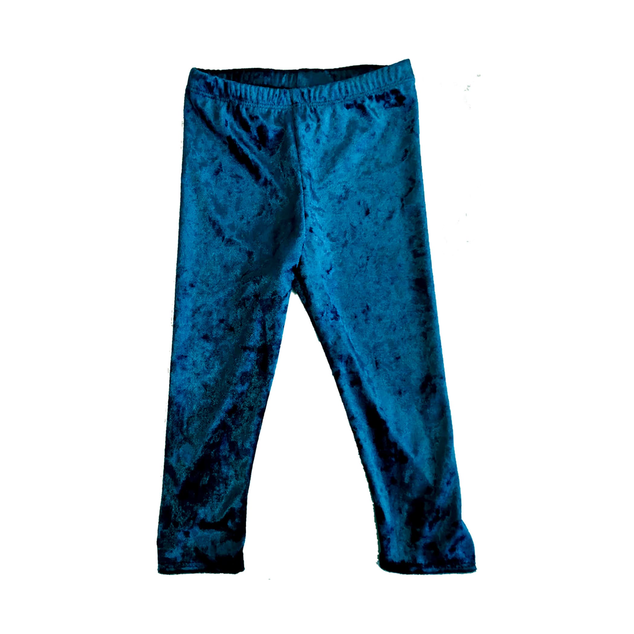 Girls Crushed Velvet Leggings Teal 