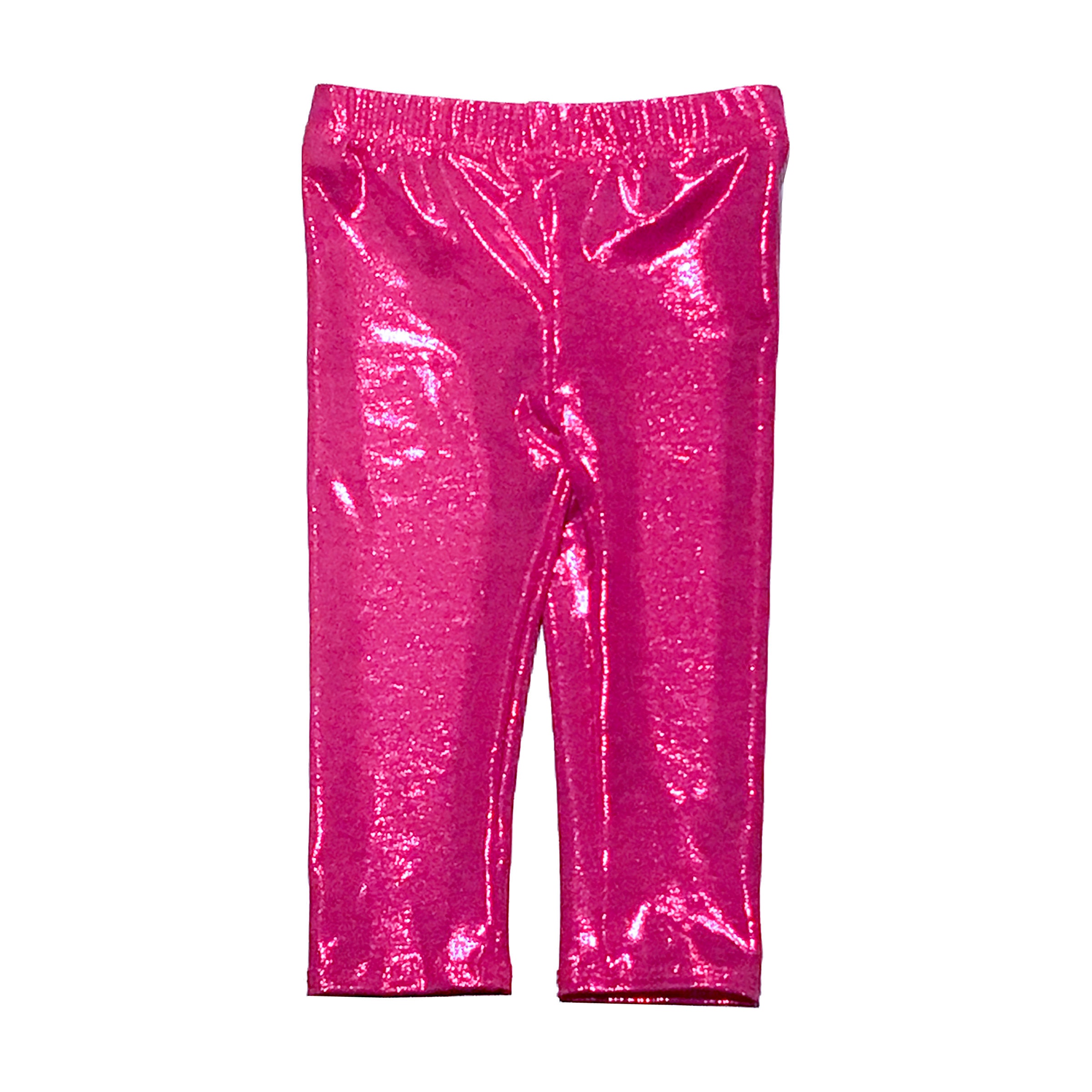 Girls Pink Leggings Metallic Leggings 