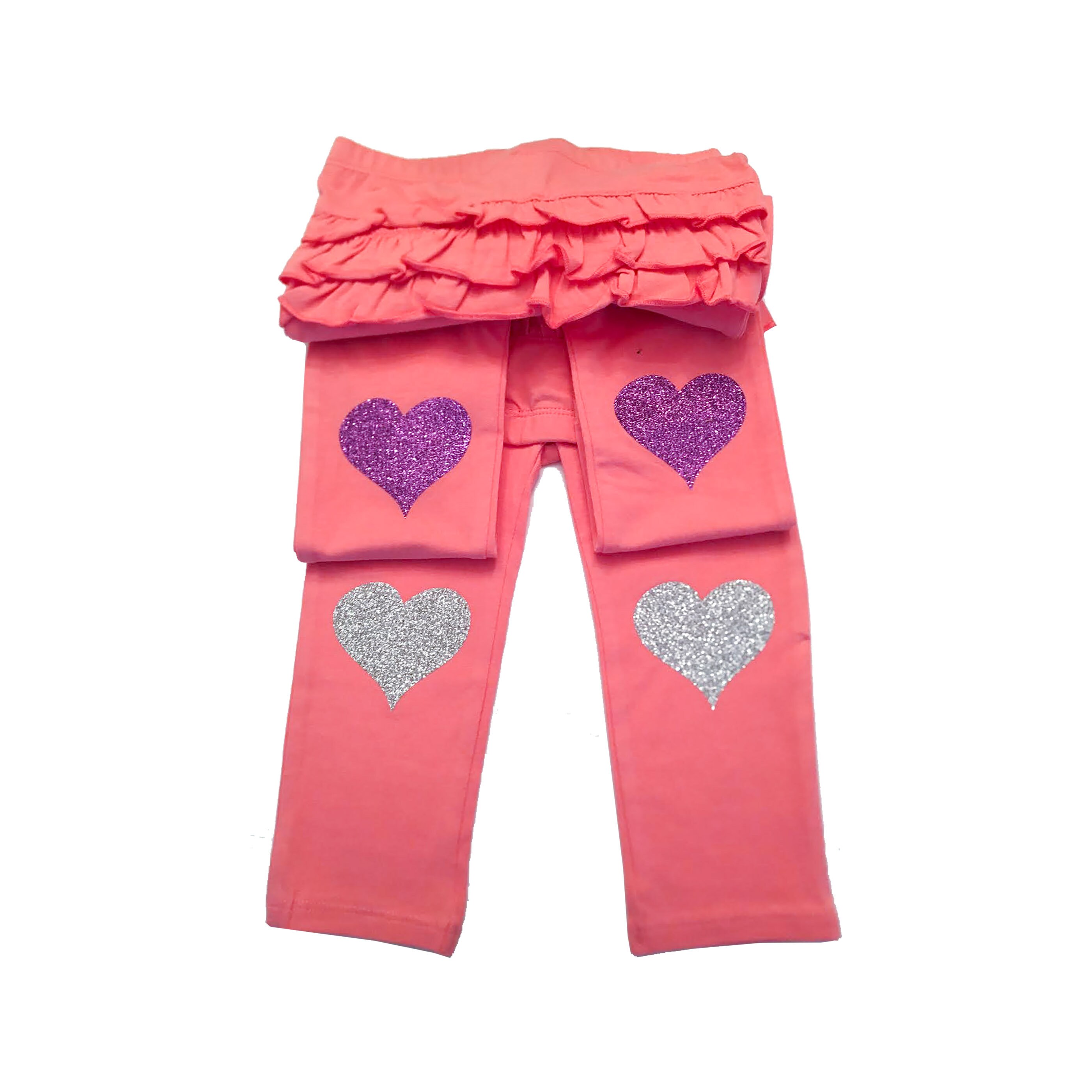 Baby Peach Leggings Ruffle Butt Baby Pants Silver Pink Etsy