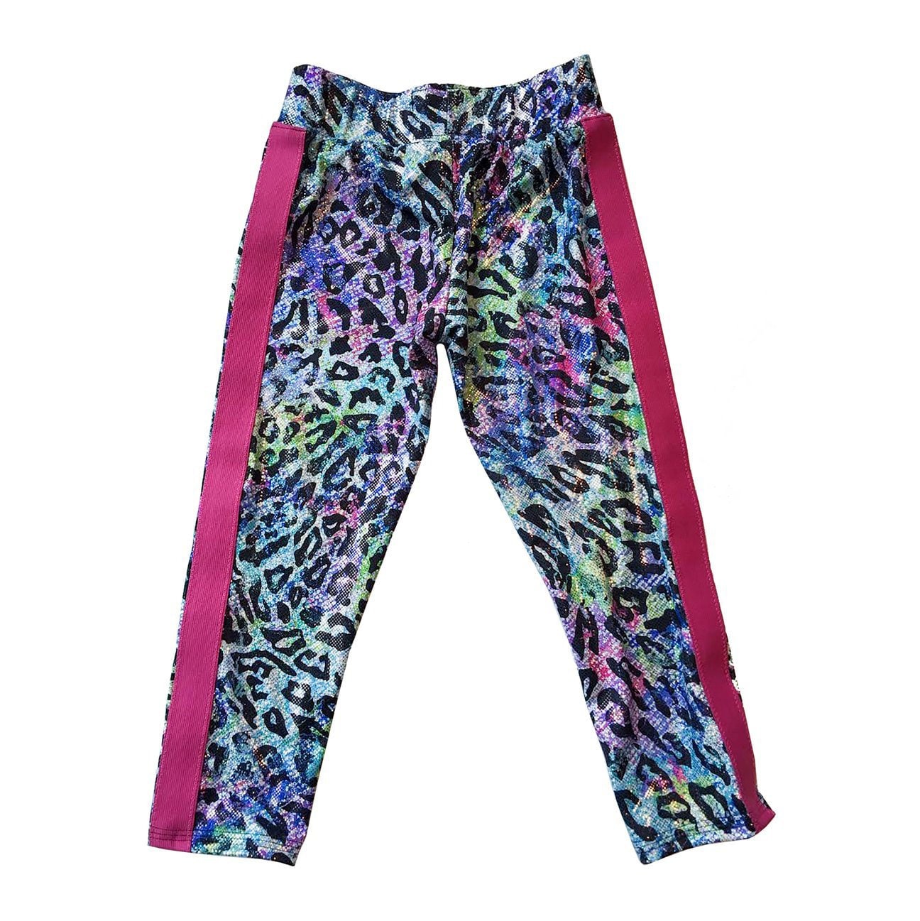 Rainbow Cheetah Leggings for Girl, Metallic Pants for Toddler, Bday Gift for Granddaughter, Halloween Cat Print Leggings, Tween Dance Outfit