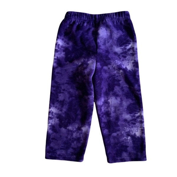 Purple Tie Dye Fleece Pants for Kid, Girls Fuzzy Pant, Grandmother Gift to Grandkids, Birthday Gift for Friend, Cute Warm Winter Lounge Pant