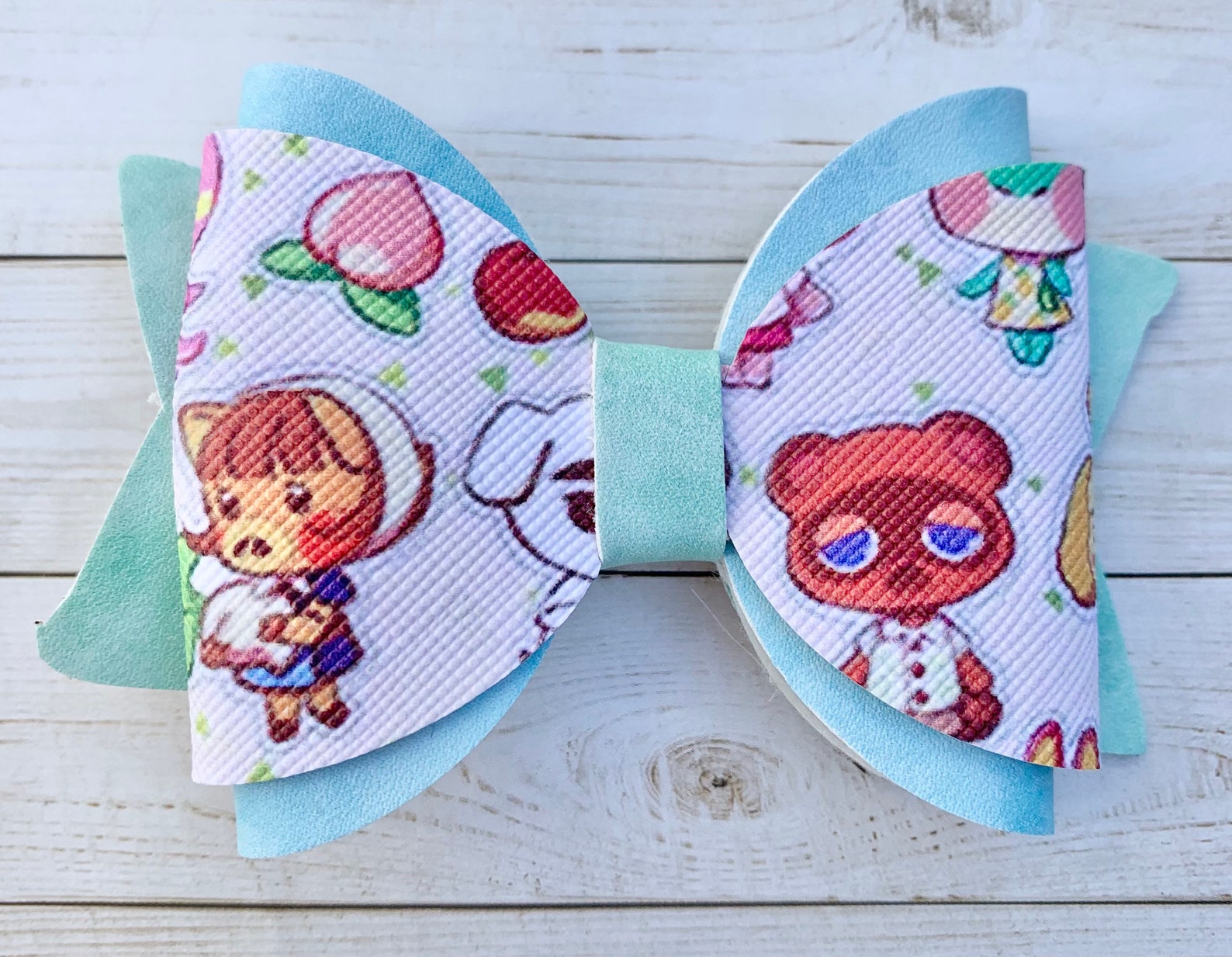 Animal Crossing New Horizons Inspired Hair Bow Clip Etsy