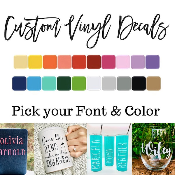 Custom Vinyl Decal Stickers | Personalized Vinyl Decal | Custom Name Decals | Custom Name Stickers Designs by Morgan Leigh Morgan Arledge