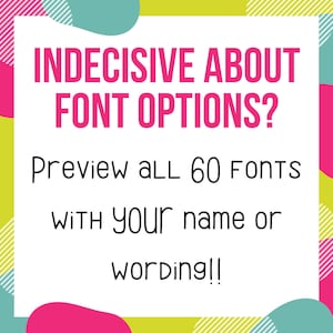 Custom Name Font Preview of all 60 Font Options